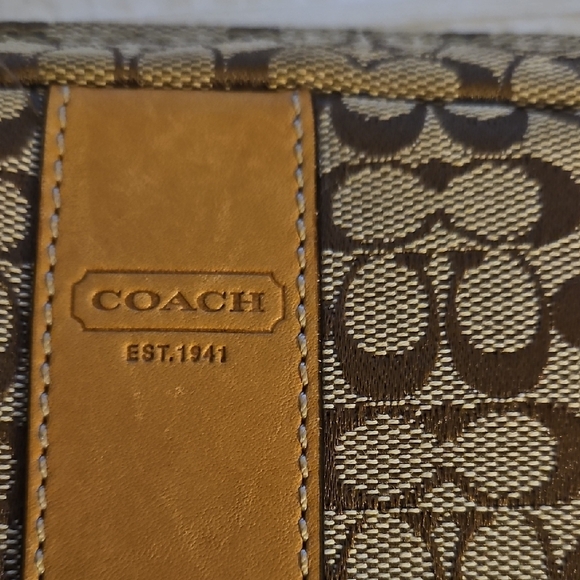 Coach Tan and Brown Signature Laptop Bag - Picture 2 of 5
